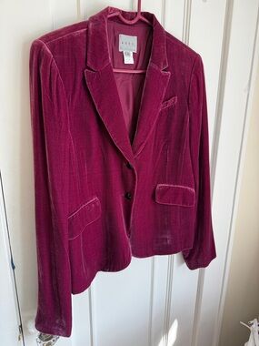 Philippe Adec Velvet Blazer in Deep Raspberry